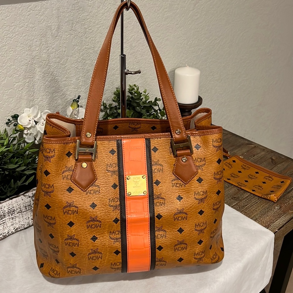 MCM Cognac Tote Bag Korea authentic